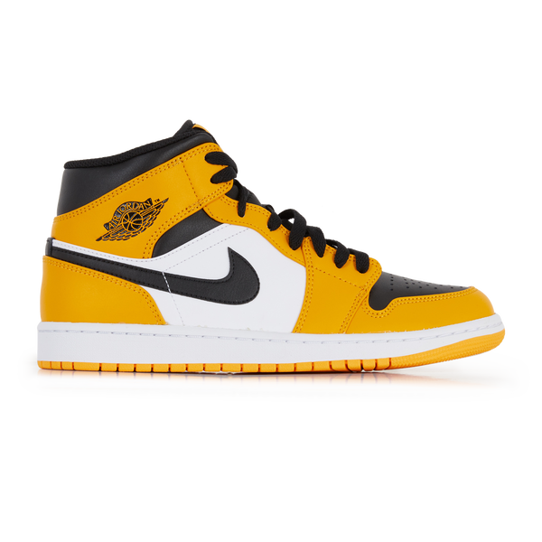 JORDAN AIR JORDAN 1 MID NOIR JAUNE BLANC SNEAKERS HOMME Courir
