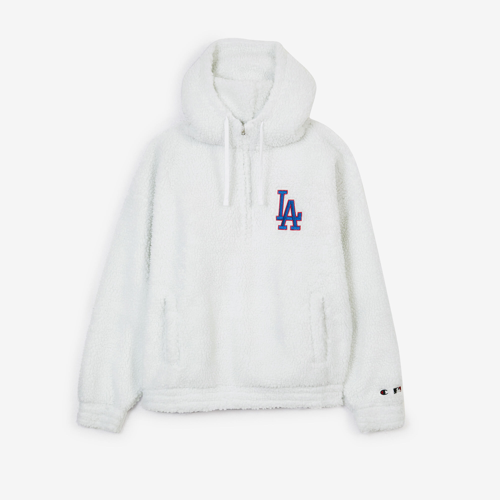 CHAMPION HOODIE POLAR HALF ZIP LA WHITE BLUE SWEATSHIRTS MEN Courir
