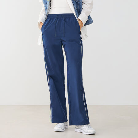 NIKE PANT JOGGER WIDE LEG WVN NAVY BLUE/WHITE WOMEN