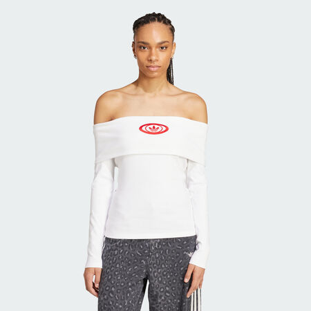 ADIDAS ORIGINALS adidas Originals Off Shoulder Top White WOMEN