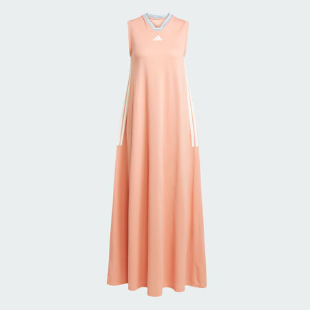 ADIDAS ORIGINALS Tiro Cut 3-Stripes Soft Mesh Long Dress Ambient Blush / White WOMEN