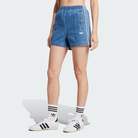 ADIDAS ORIGINALS Adicolor Denim Firebird Shorts Indigo Denim WOMEN
