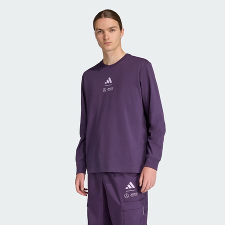 ADIDAS ORIGINALS T-shirt manche longue Mercedes - AMG Petronas Formula One Team Premium Woven Aurora Plum HOMME