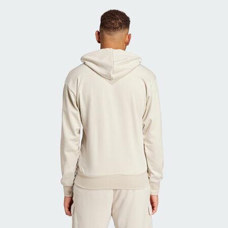 ADIDAS SPORTSWEAR Essentials Feelcozy French Terry Hoodie Beige / White MEN