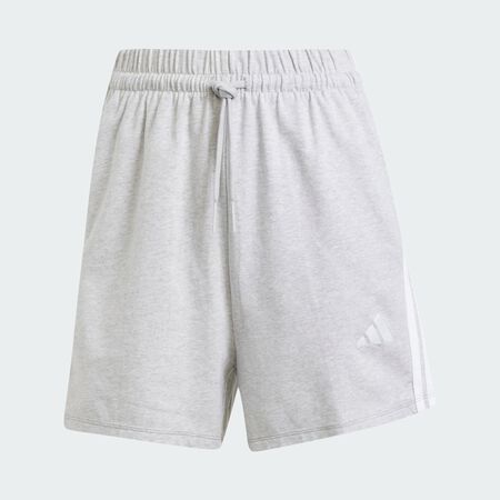ADIDAS SPORTSWEAR Essentials 3-Stripes Cotton Shorts Light Grey Heather / White WOMEN