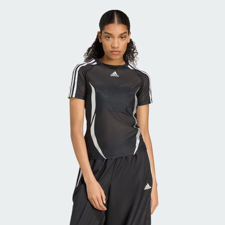 ADIDAS ORIGINALS Adilenium Season 4 Teamgeist Tight Sheer Tee Black WOMEN