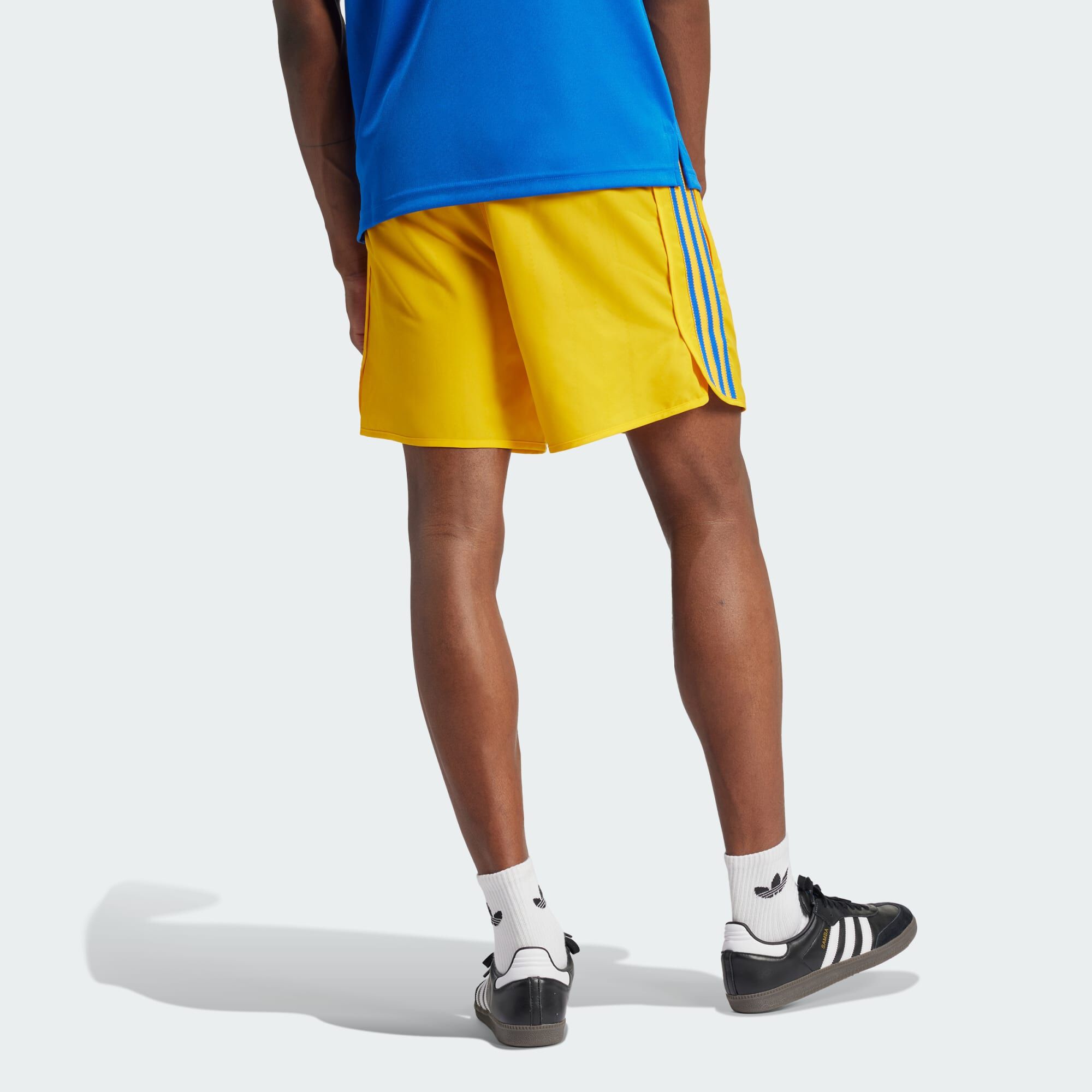 Adidas originals football shorts yellow clearance