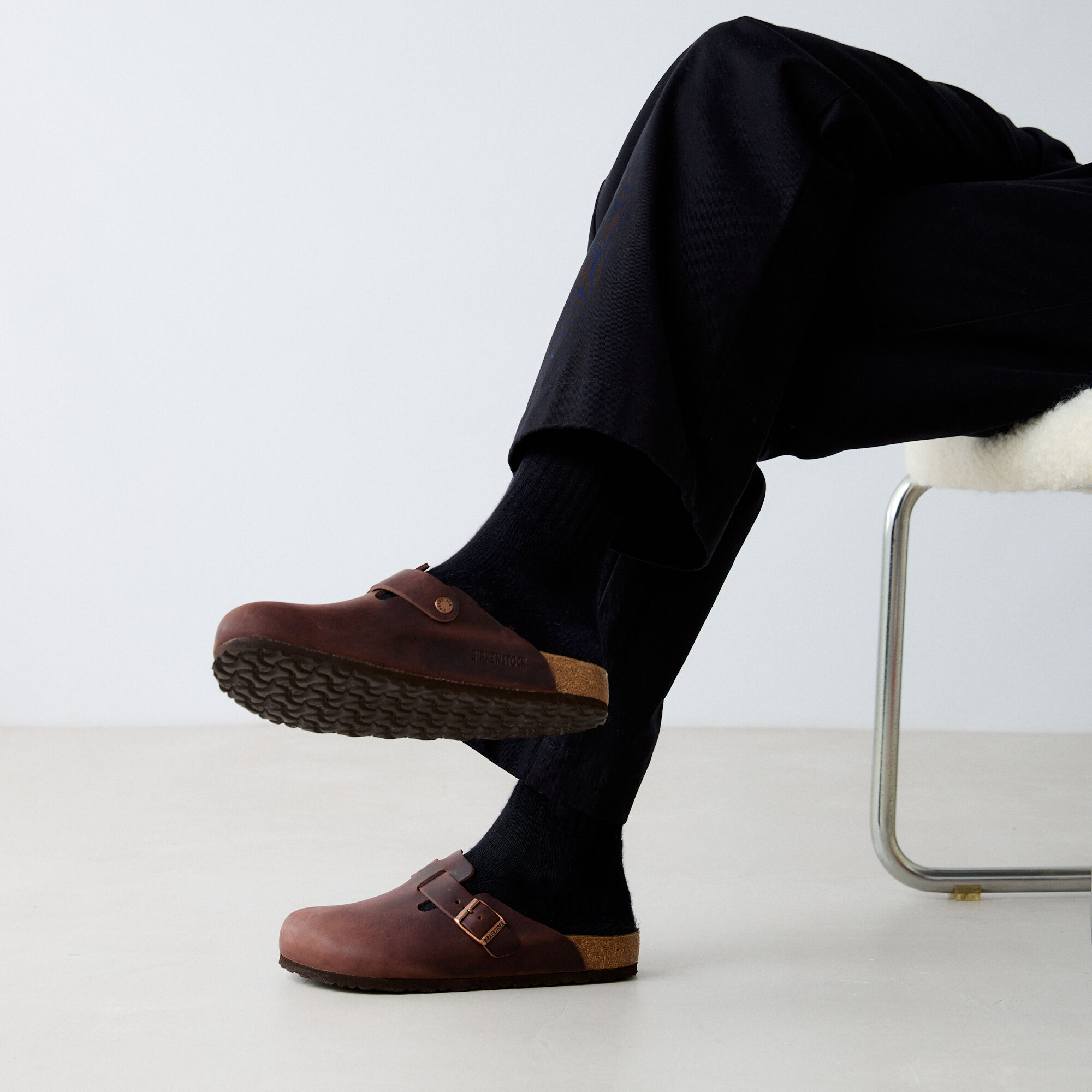 BIRKENSTOCK BOSTON LEATHER HABANA BROWN - SNEAKERS MEN