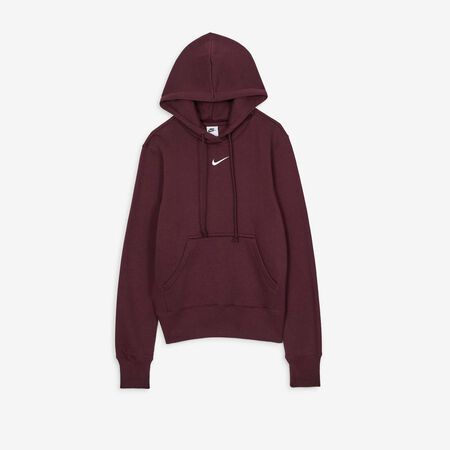 NIKE HOODIE CLUB CENTERED LOGO BORDEAUX FEMME