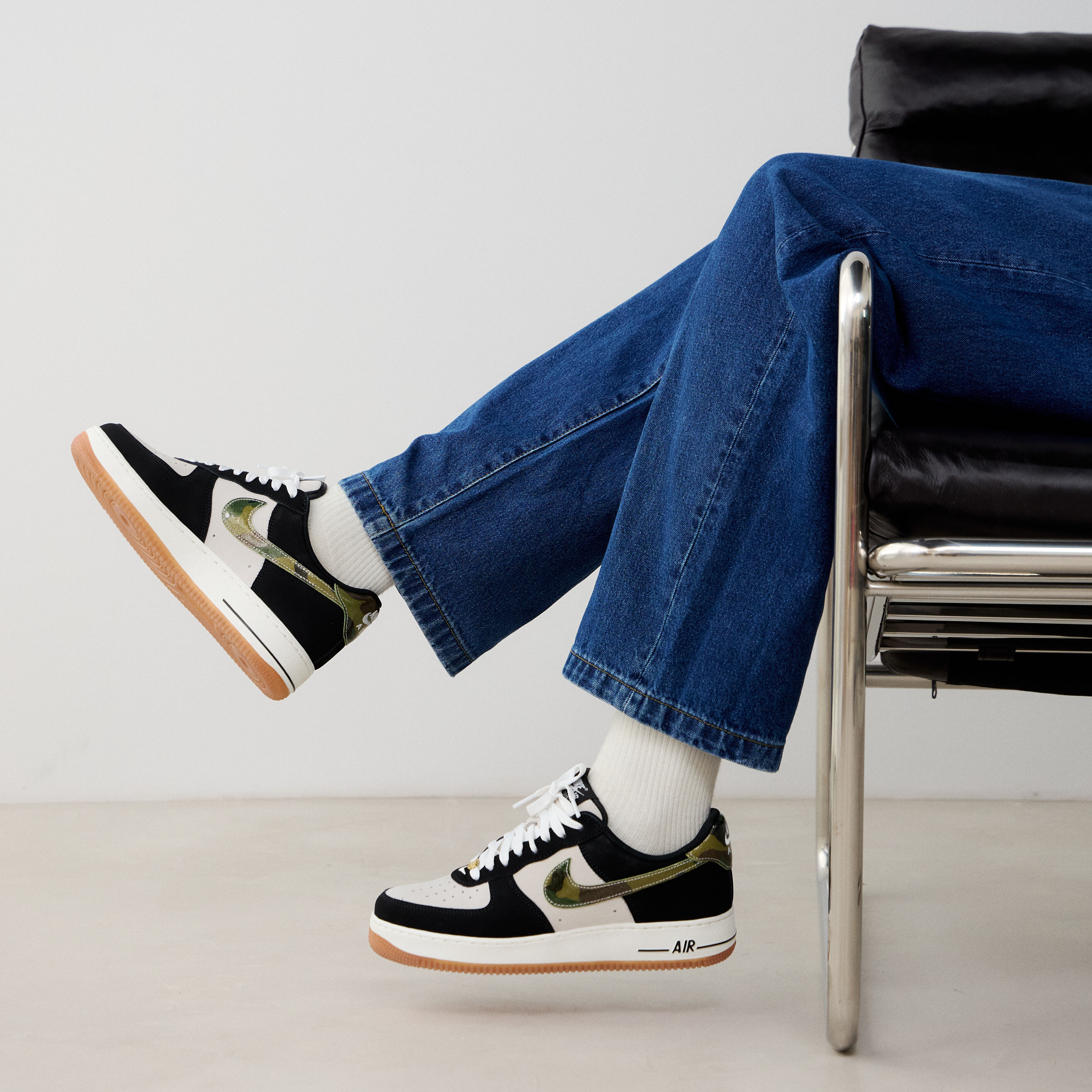 black jeans white air forces