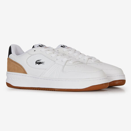 LACOSTE l00 L001 SET BLANC/MARRON HOMME