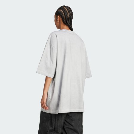 ADIDAS ORIGINALS Adilenium Season 2 Washed Oversized Trefoil Tee (Gender Neutral) Grey Two WOMEN