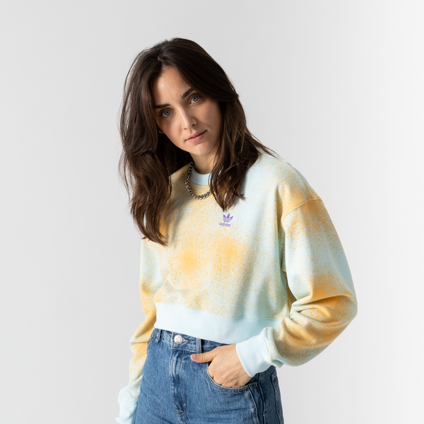 ADIDAS ORIGINALS SWEAT AOP BLEU ORANGE SWEAT FEMME Courir