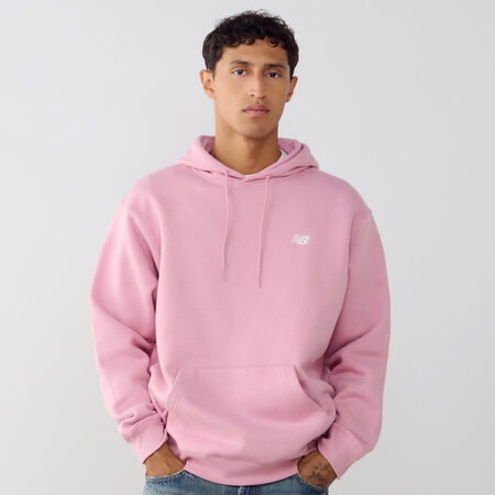 NEW BALANCE HOODIE SMALL LOGO PINK/WHITE MEN