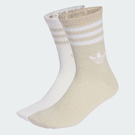 ADIDAS ORIGINALS CHAUSSETTES X3 CREW GLITTER BEIGE/WHITE UNISEX