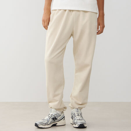 NEW BALANCE PANT JOGGER SMALL LOGO FT BEIGE/BLANC HOMME