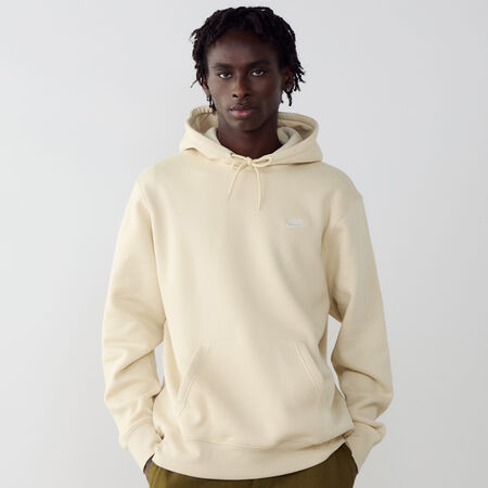 HOODIE CLUB SMALL LOGO : BEIGE/WHITE
