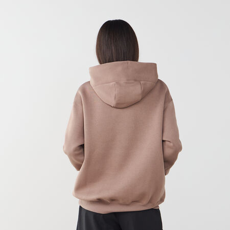 NIKE HOODIE PHOENIX LONG OVERSIZED BROWN/WHITE WOMEN