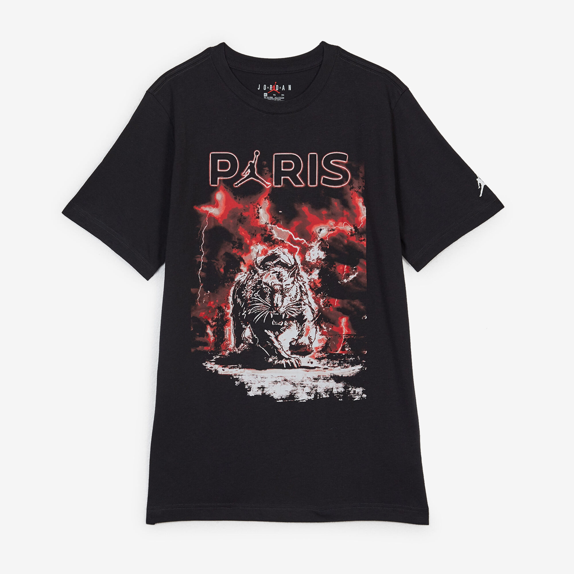 TEE SHIRT PSG LIGHTING NOIR ROUGE