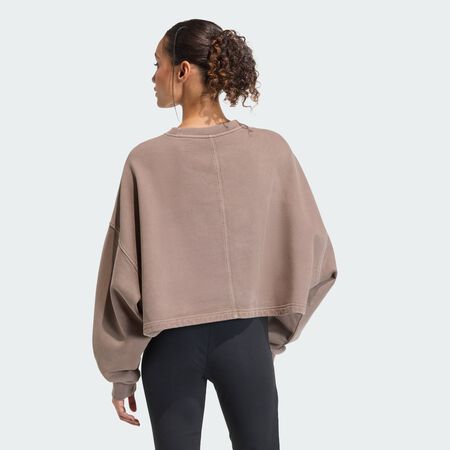 ADIDAS ORIGINALS SWEAT-SHIRT ESSENTIALS LINEAR CROPPED Earth Strata FEMME