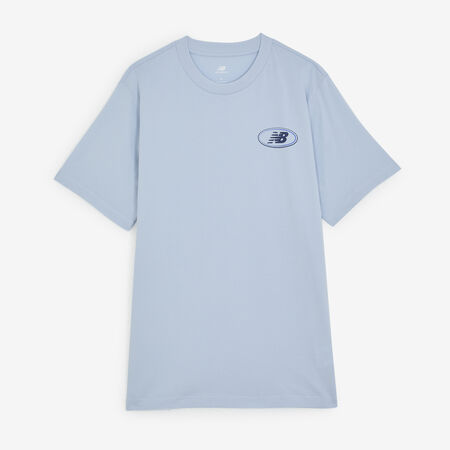 NEW BALANCE TEE SHIRT OVAL LOGO BLUE MEN