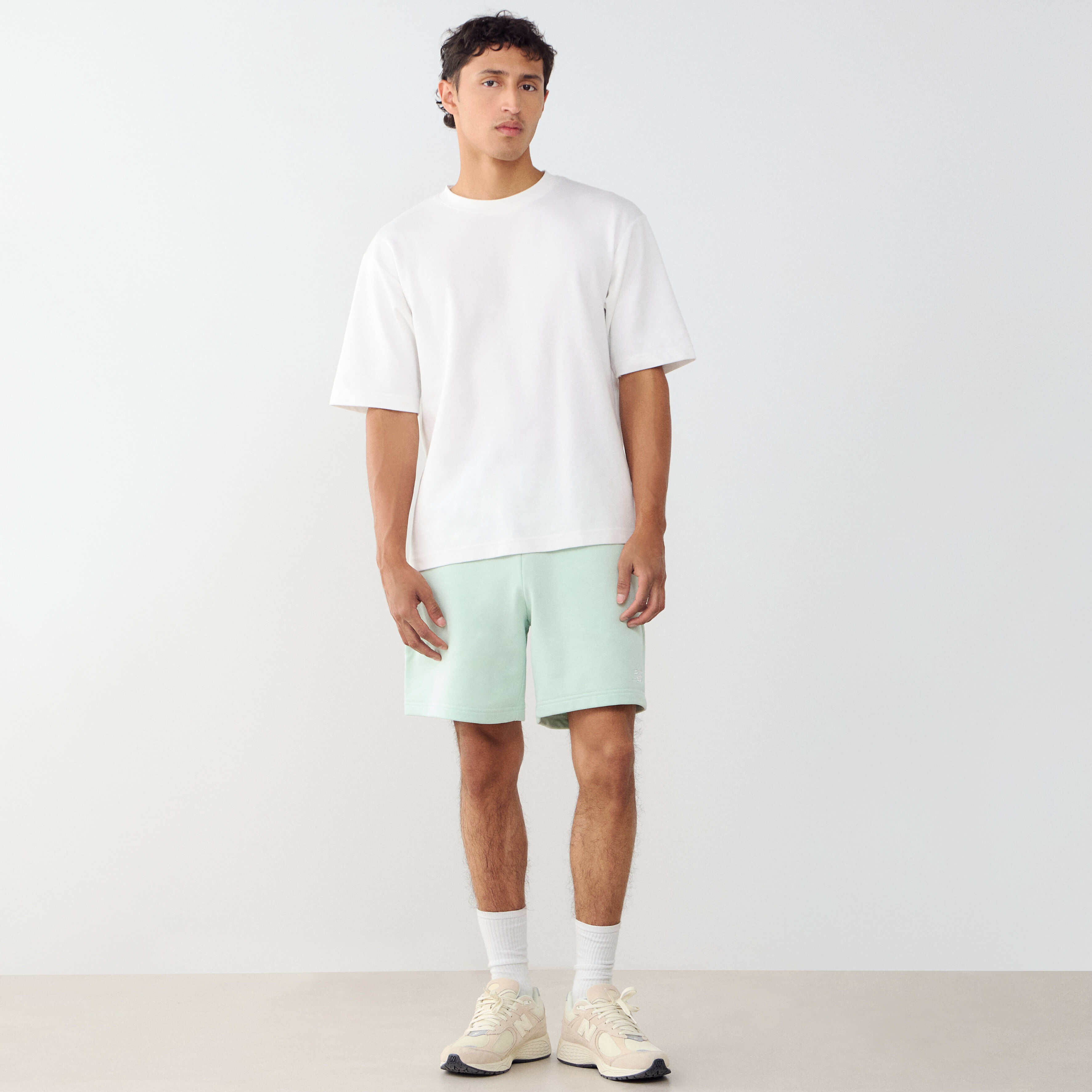 Short Essentials Small Logo  Vert/blanc
