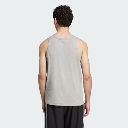 ADIDAS ORIGINALS Trefoil Essentials Tank Top Medium Grey Heather / White MEN