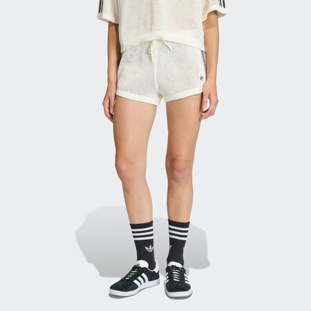 ADIDAS ORIGINALS KNITTED CROCHET SHORTS Off White WOMEN