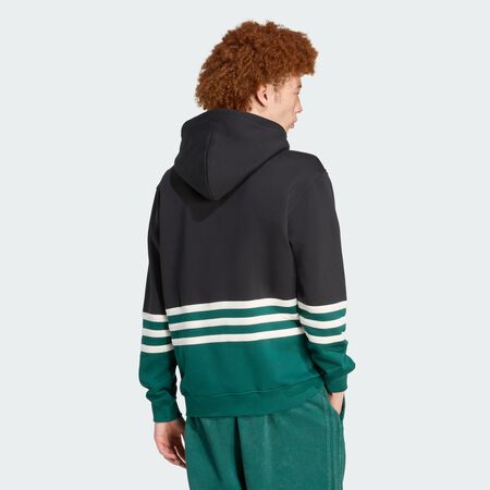 ADIDAS ORIGINALS SWEAT-SHIRT À CAPUCHE ARCHIVE CUTLINE Black / Collegiate Green HOMME