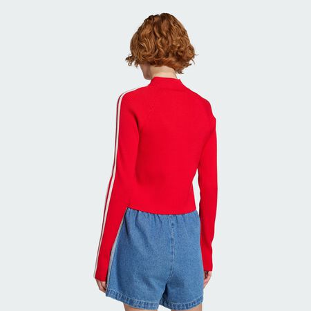ADIDAS ORIGINALS Veste de survêtement maille slim 3 bandes Adicolor Better Scarlet FEMME