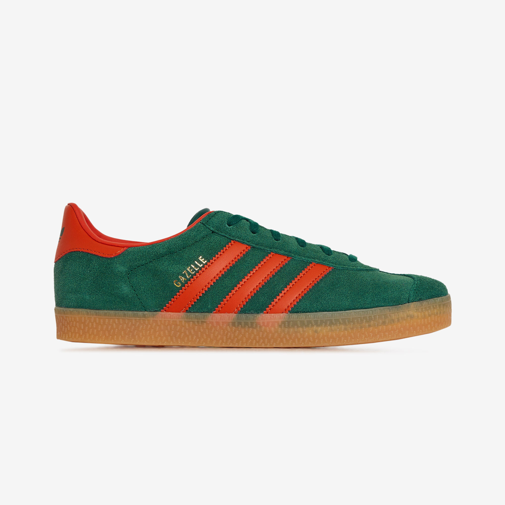 ADIDAS ORIGINALS GAZELLE VERT ORANGE SNEAKERS ENFANT LACETS Courir