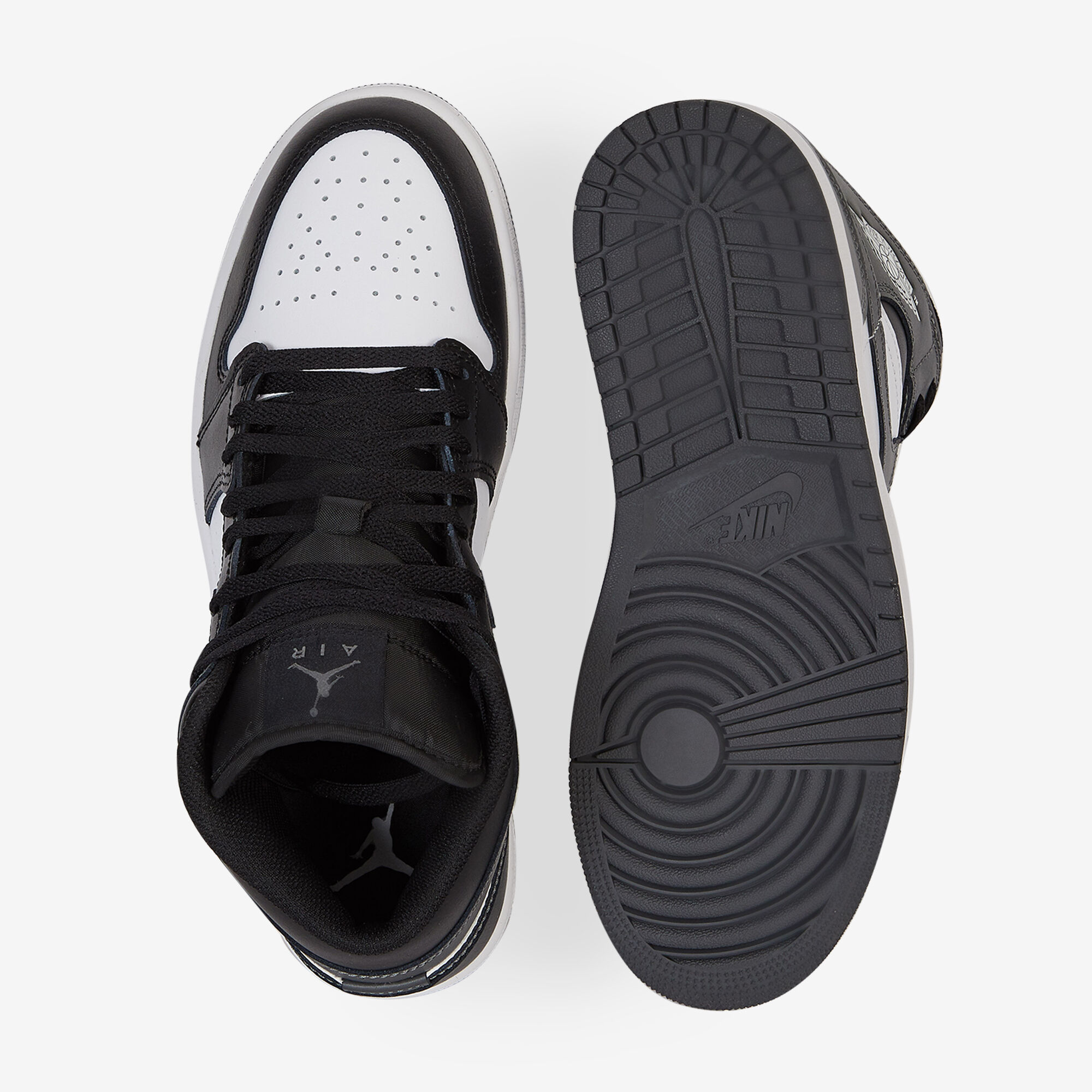 Jordan 1 Mid  Blanc/gris