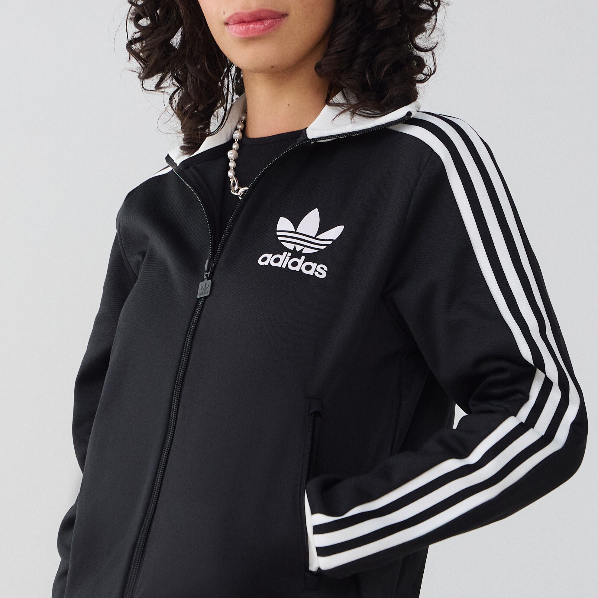 ADIDAS ORIGINALS JACKET FZ BECKENBAUER BLACK/WHITE - JACKETS ADIDAS ORIGINALS JACKET FZ BECKENBAUER BLACK/WHITE - JACKETS