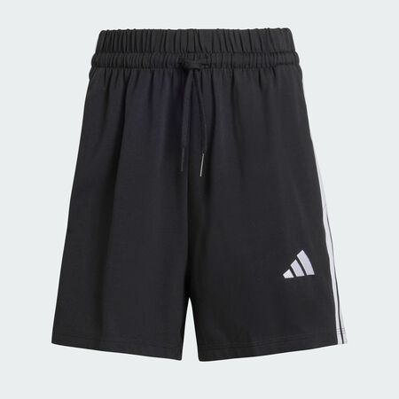 Essentials 3-Stripes Cotton Shorts : Black / White