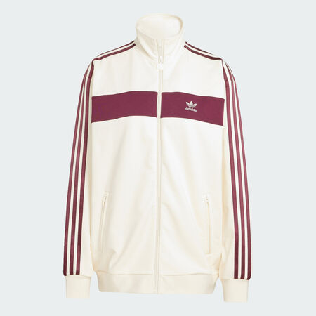 Track Top Colorblock : Cream White / Maroon