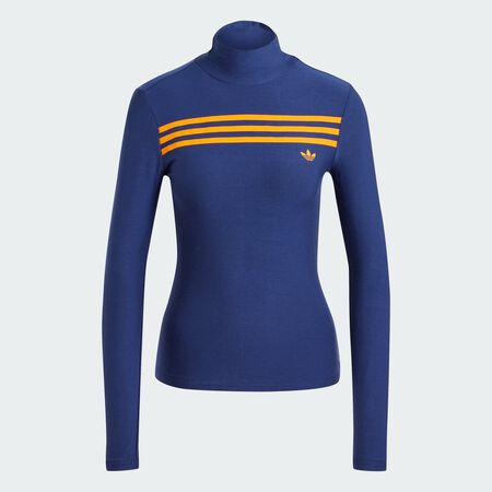 ADIDAS ORIGINALS 70s Long Sleeve 3-Stripes Tee Night Indigo WOMEN