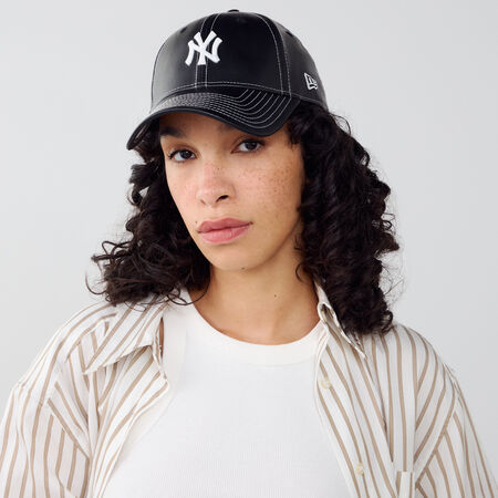NEW ERA 9FORTY WOMEN NY TOPSTITCH PU NOIR/BLANC FEMME