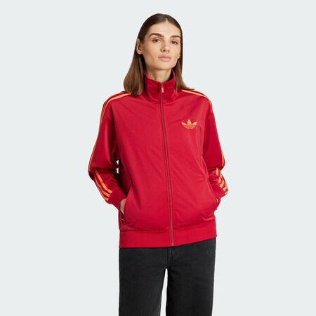 ADIDAS ORIGINALS Adicolor Classic Firebird Loose Track Top Team Victory Red / Semi Coral WOMEN