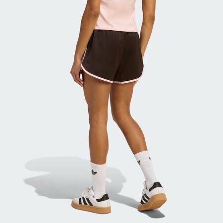ADIDAS ORIGINALS 3 STRIPES SPRINTER SHORTS Aurora Coffee / Sandy Pink WOMEN