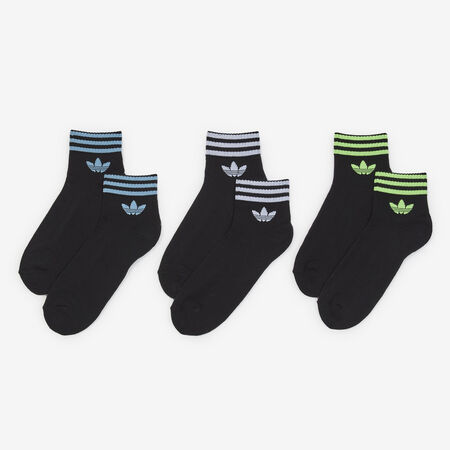 CHAUSSETTES X3 ANKLE HALF-CUSHIONED : NOIR/BLEU