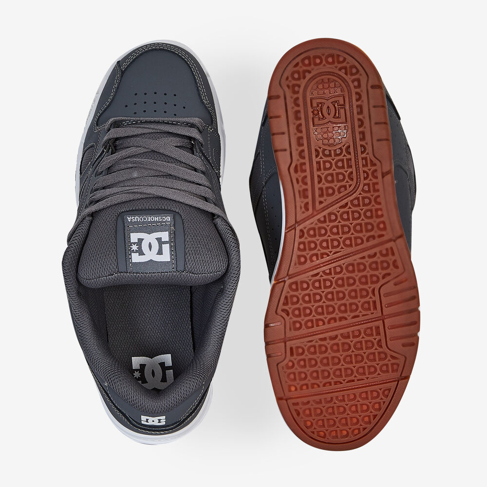 Chaussures DC Shoes Stag Homme En Cuir Blanc - Sneakers Basses, Confortables, Neuves Avec Boîte !