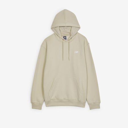 NEW BALANCE HOODIE SMALL LOGO BEIGE/WHITE MEN