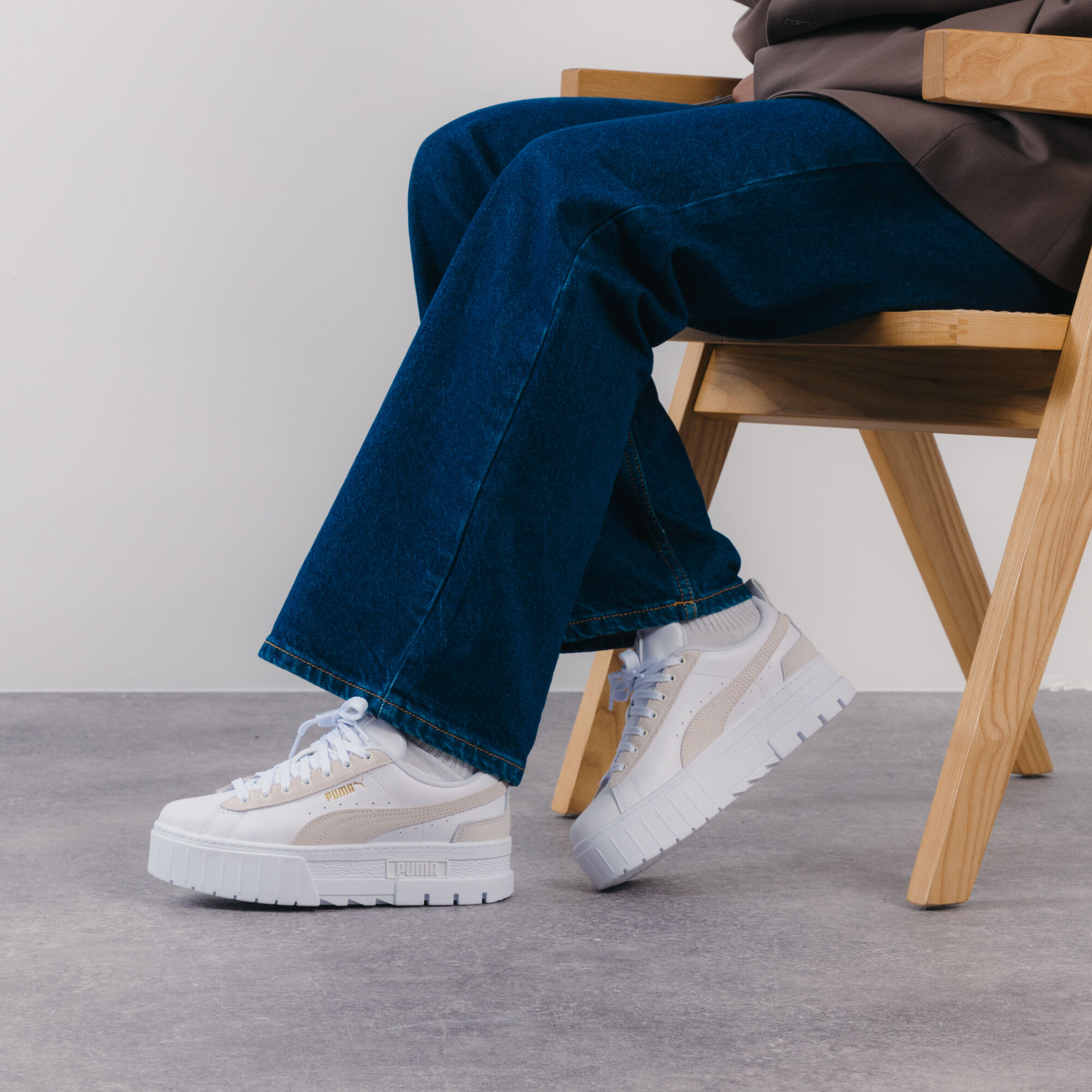 Puma suede platform trace whisper white gold outlet animal
