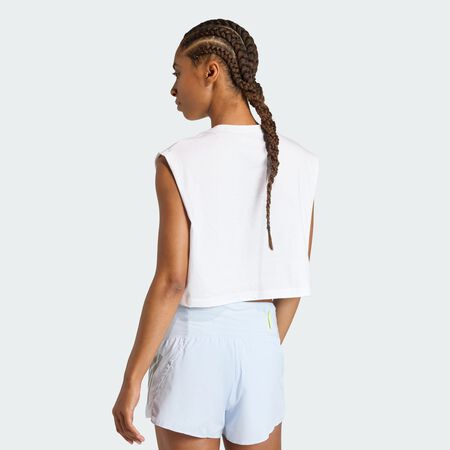 ADIDAS ORIGINALS adi365 Running Essentials Crop T-Shirt White WOMEN