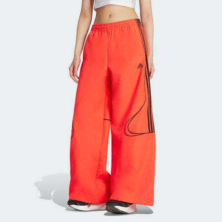 ADIDAS ORIGINALS Teamgeist Adicolor Pantalon de surv&ecirc;tement tiss&eacute; surdimensionn&eacute; Lucid Red / Black FEMME