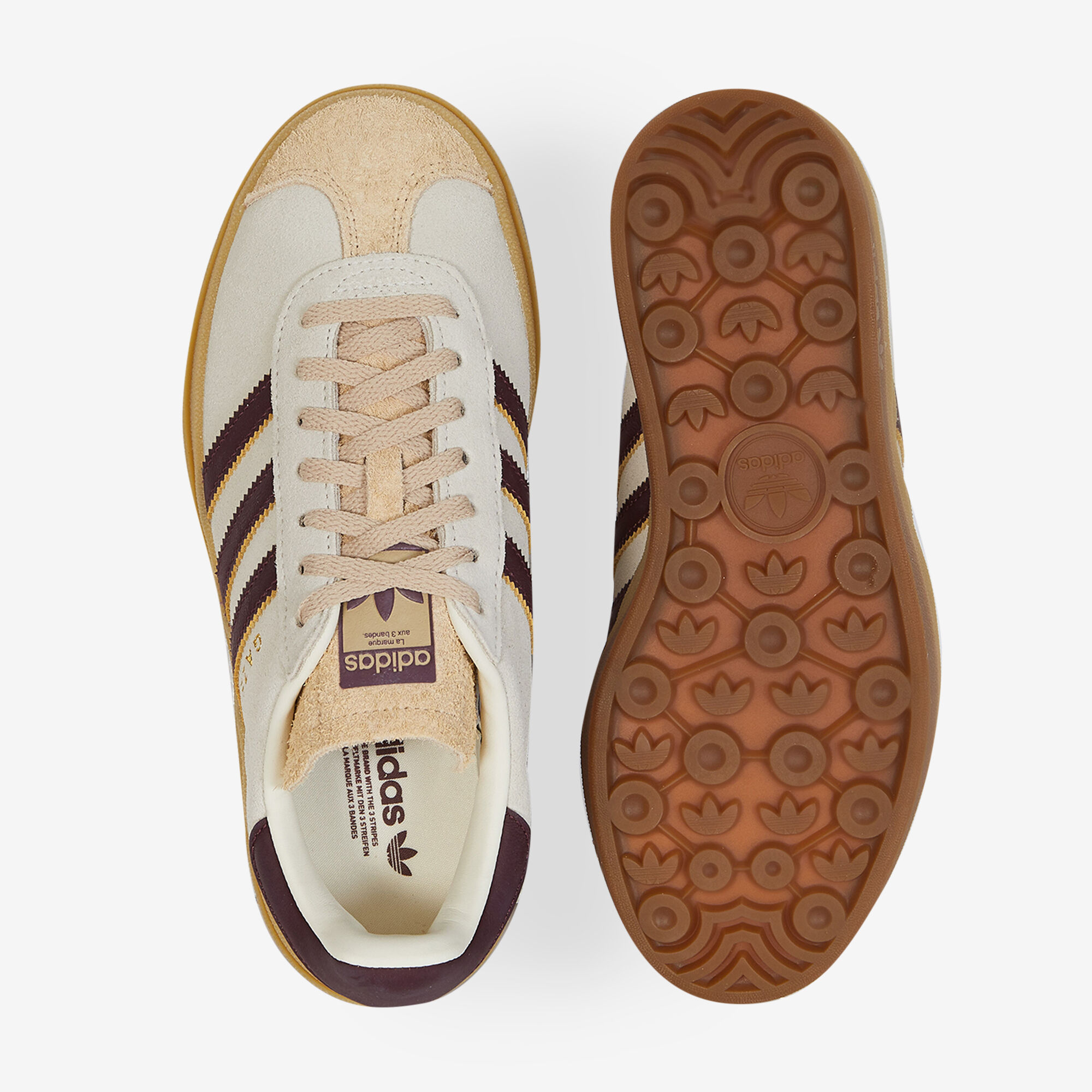 ADIDAS ORIGINALS GAZELLE BOLD BEIGE/BURGUNDY - SNEAKERS