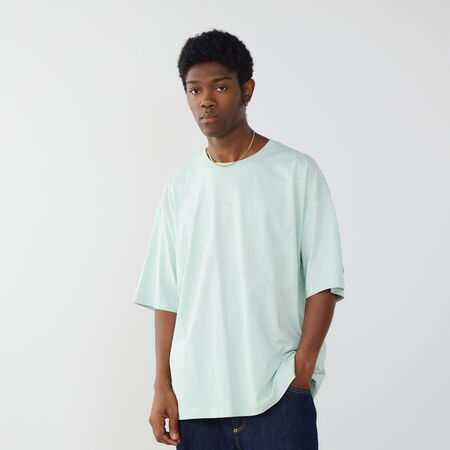 CHAMPION TEE SHIRT CENTERED SMALL LOGO AQUA MEN