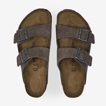 BIRKENSTOCK ARIZONA LEATHER MIX GRIS/MARRON HOMME