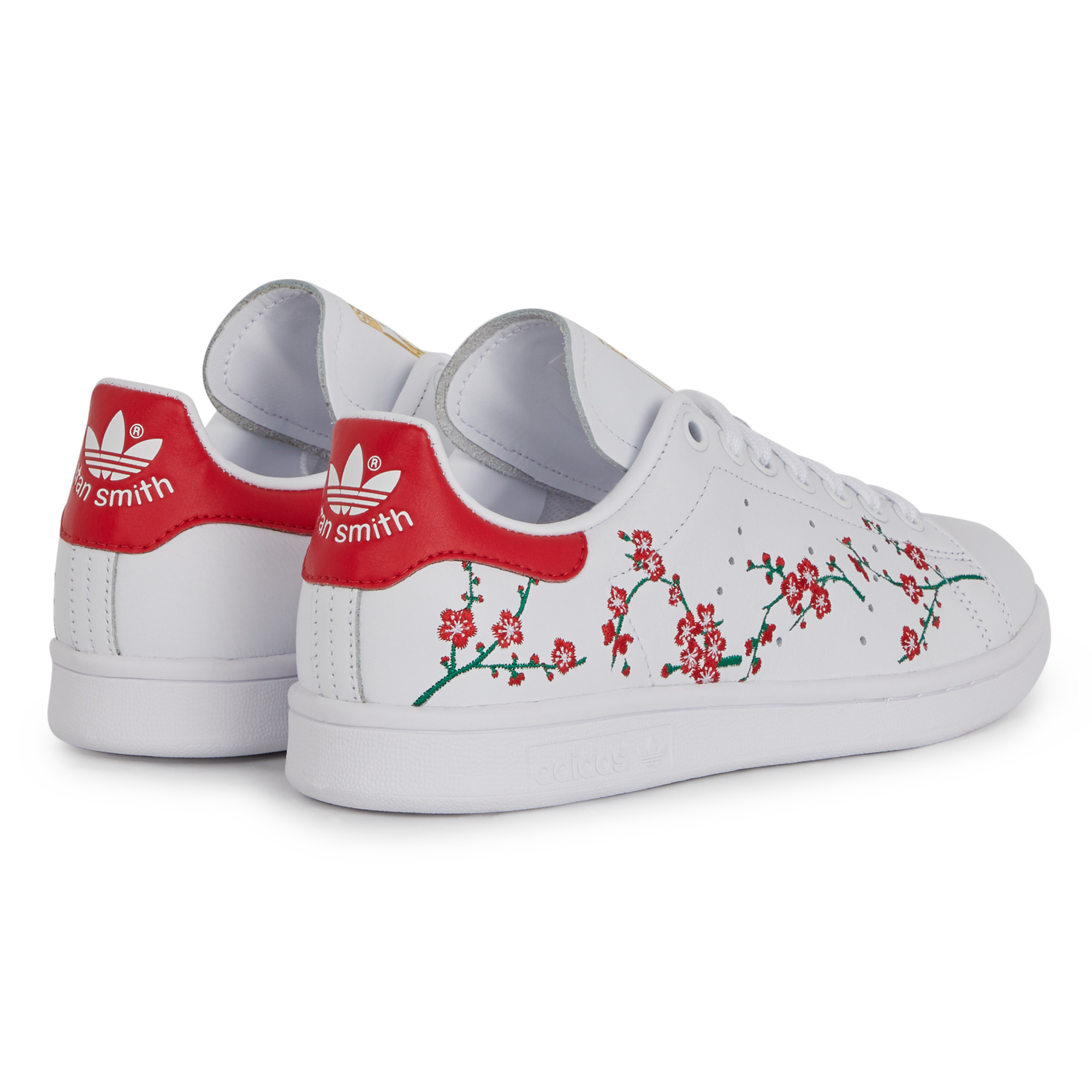 stan smith femme blanc et rouge