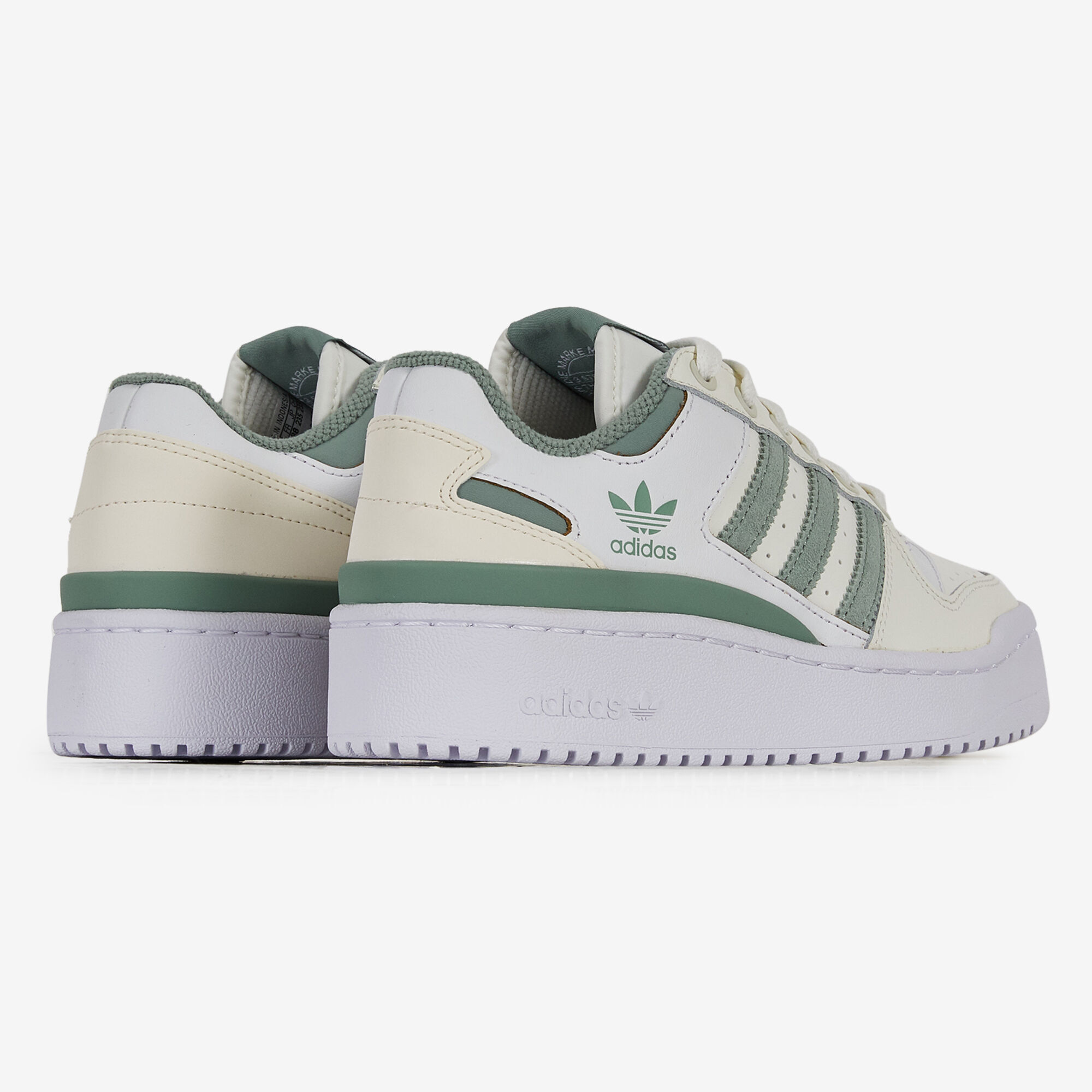 ADIDAS ORIGINALS FORUM BOLD STRIPES WHITE KHAKI SNEAKERS WOMEN